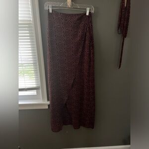 Maroon floral maxi skirt